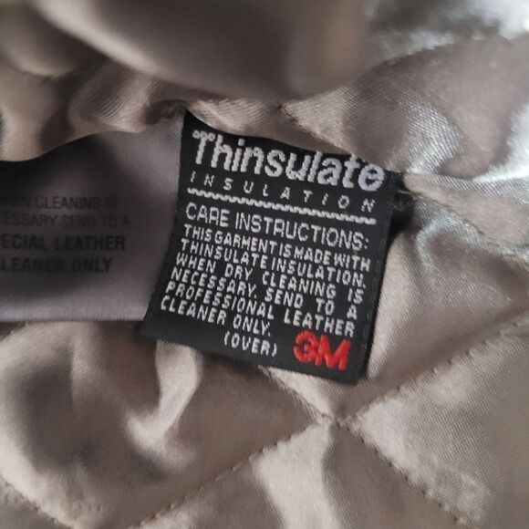 Vtg Wilson Leather Mens Size L Thinsulate lined biker Bomber Jacket Y2K - Picture 10 of 12